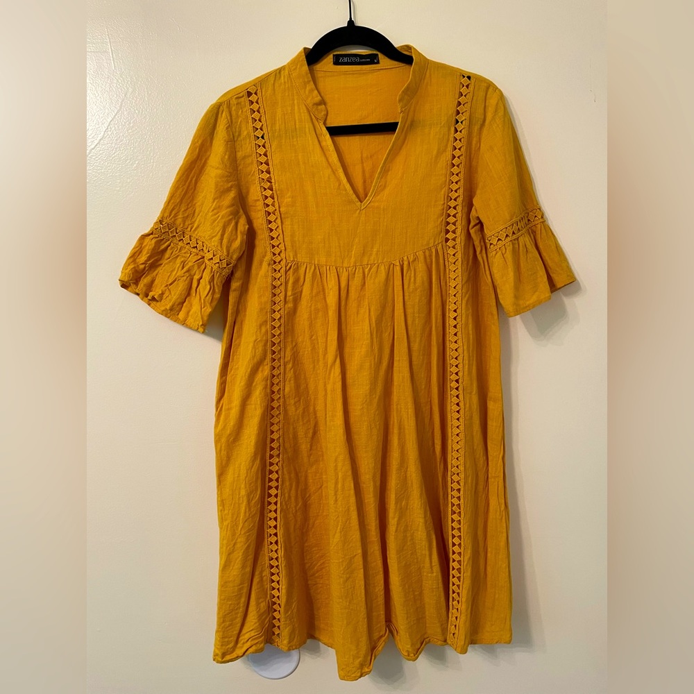 Zanzea Mustard Yellow Dress